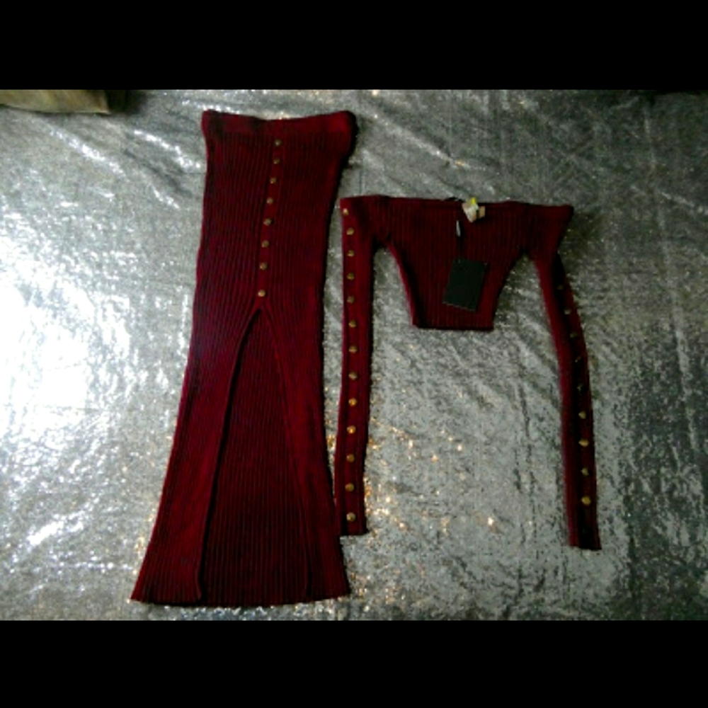 NWT 2 piece Highwaisted maxi skirt crop top set